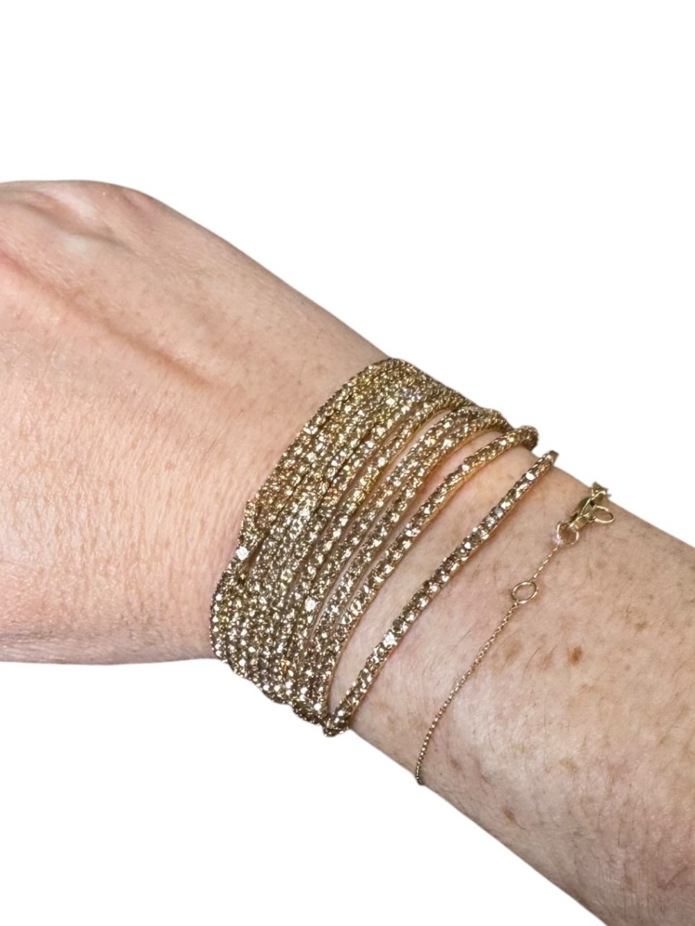 Gold Stretch Rhinestone Bracelet Set (10 Pack) NWT